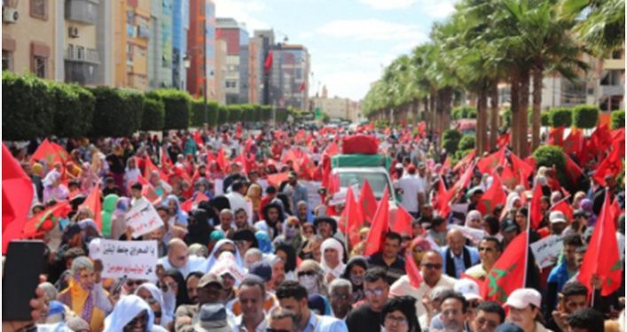 A large March in Laayoune to Denounce 'Despicable Terrorist Attack' on Civilians in Es-Semara