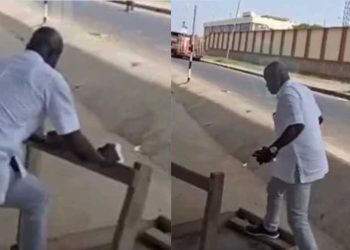 Titus Glover dismantles structures of vendors at Flower Pot Interchange