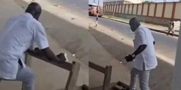 Titus Glover dismantles structures of vendors at Flower Pot Interchange