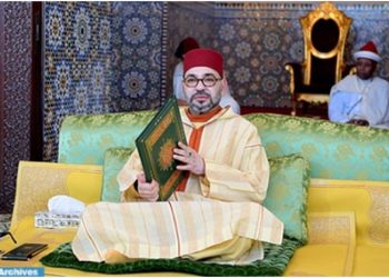 The King Mohammed VI presides over the Laylat al-Qadr celebration while sitting