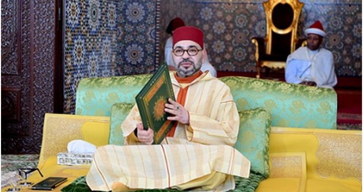 The King Mohammed VI presides over the Laylat al-Qadr celebration while sitting